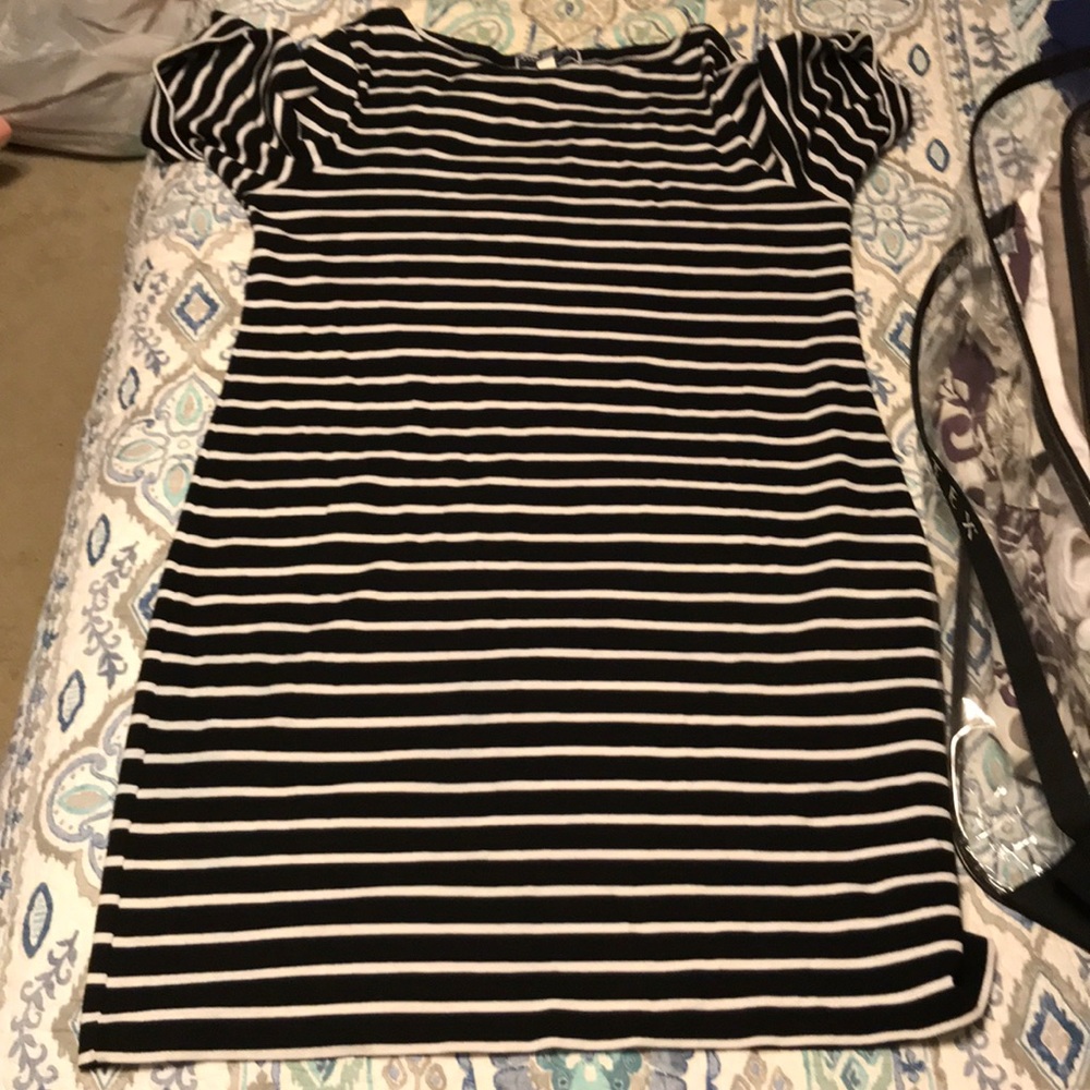 Karen Scott Black and white striped dress